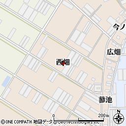 愛知県田原市福江町西畑周辺の地図
