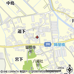 愛知県田原市八王子町道下42周辺の地図