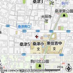 大阪府大阪市東住吉区桑津5丁目11-12周辺の地図