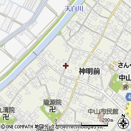 愛知県田原市中山町神明前193周辺の地図