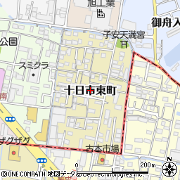 岡山県岡山市北区十日市東町周辺の地図