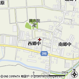 愛知県田原市村松町西郷中周辺の地図