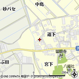 愛知県田原市八王子町道下67周辺の地図