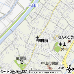 愛知県田原市中山町神明前125周辺の地図