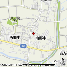 愛知県田原市村松町（南郷中）周辺の地図
