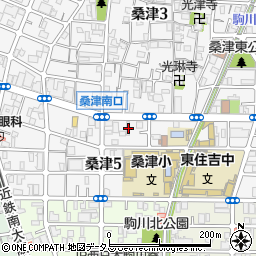 大阪府大阪市東住吉区桑津5丁目11-5周辺の地図