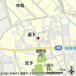 愛知県田原市八王子町道下46周辺の地図