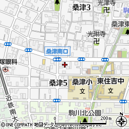 大阪府大阪市東住吉区桑津5丁目11-3周辺の地図