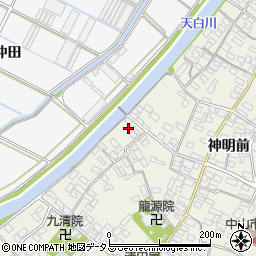 愛知県田原市中山町神明前225周辺の地図