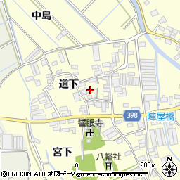 愛知県田原市八王子町道下45周辺の地図