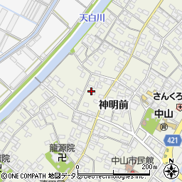 愛知県田原市中山町神明前192周辺の地図