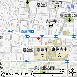 大阪府大阪市東住吉区桑津5丁目11-7周辺の地図