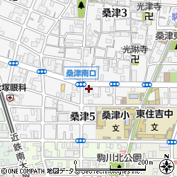 大阪府大阪市東住吉区桑津5丁目11-2周辺の地図