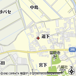 愛知県田原市八王子町道下109周辺の地図