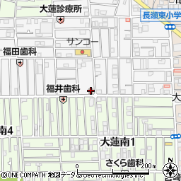 東大阪大蓮郵便局周辺の地図