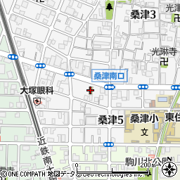 セブンイレブン大阪桑津５丁目店周辺の地図