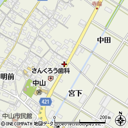 愛知県田原市中山町神明前16周辺の地図