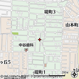 大阪府八尾市堤町周辺の地図