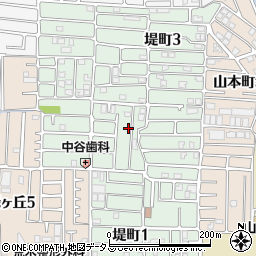 大阪府八尾市堤町周辺の地図