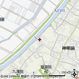 愛知県田原市中山町神明前223周辺の地図
