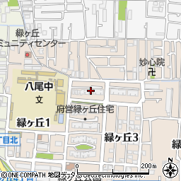 大阪府八尾市緑ヶ丘2丁目周辺の地図
