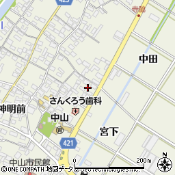 愛知県田原市中山町神明前17周辺の地図