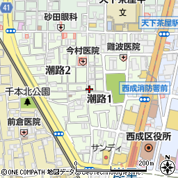 大阪府大阪市西成区潮路周辺の地図