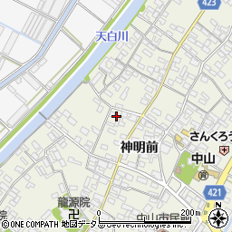 愛知県田原市中山町神明前123周辺の地図