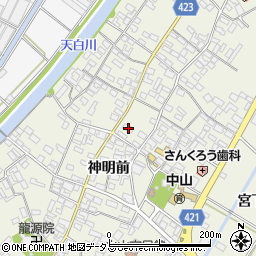愛知県田原市中山町神明前96周辺の地図