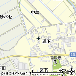 愛知県田原市八王子町道下113周辺の地図