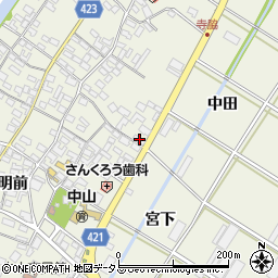 愛知県田原市中山町寺脇189周辺の地図