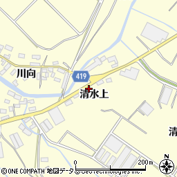 愛知県田原市八王子町（清水上）周辺の地図