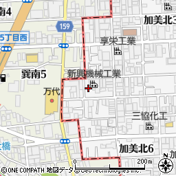 大阪府大阪市平野区加美北3丁目17周辺の地図