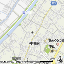 愛知県田原市中山町神明前98周辺の地図