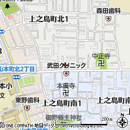 大阪府八尾市上之島町北1丁目63周辺の地図