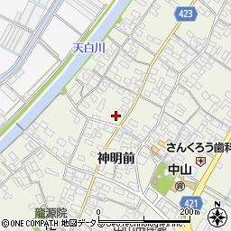 愛知県田原市中山町神明前97周辺の地図