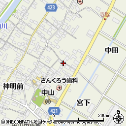 愛知県田原市中山町神明前18周辺の地図