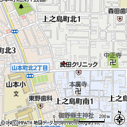 大阪府八尾市上之島町北1丁目69周辺の地図