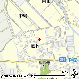 愛知県田原市八王子町道下54周辺の地図
