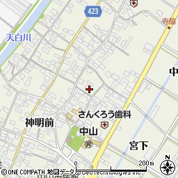 愛知県田原市中山町神明前69周辺の地図