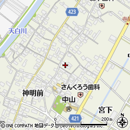愛知県田原市中山町神明前63周辺の地図