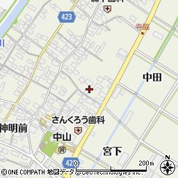 愛知県田原市中山町寺脇187周辺の地図