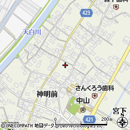 愛知県田原市中山町神明前60周辺の地図