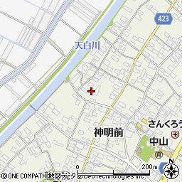 愛知県田原市中山町神明前104周辺の地図