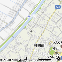 愛知県田原市中山町神明前102周辺の地図