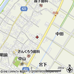 愛知県田原市中山町寺脇3周辺の地図