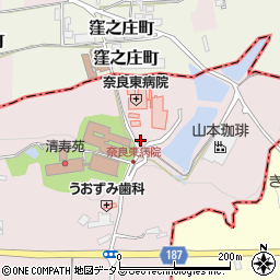 奈良東病院周辺の地図