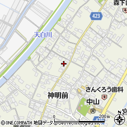 愛知県田原市中山町神明前50-3周辺の地図