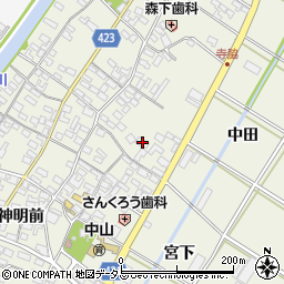 愛知県田原市中山町寺脇2周辺の地図