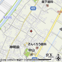 愛知県田原市中山町神明前25周辺の地図